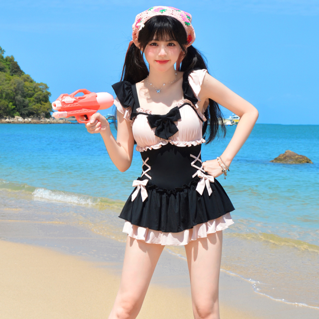 水着 レディース 体形カバー かわいい 水着 ワンピースタイプ ピンク